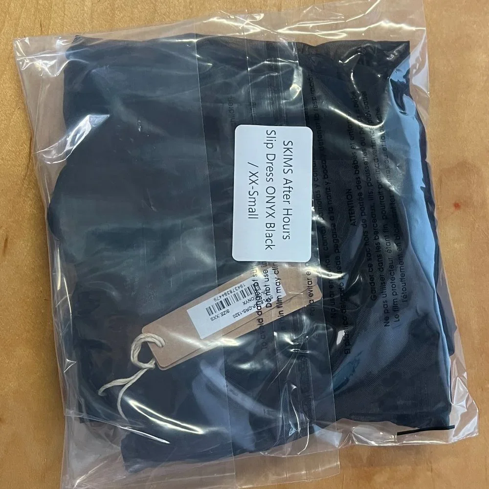 NWT! SKIMS After Hours Slip Dress ONYX‎ Black / XX-Small